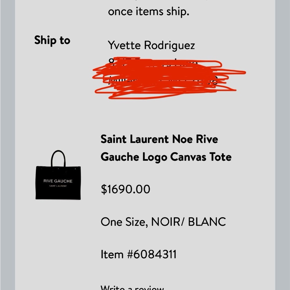 Authentic Saint Laurent Black Rive Gauche Tote - Picture 6 of 6